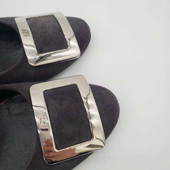 Roger Vivier Trompette Belle Pumps in Grey Suede Heels 38 - Picture 11 of 16